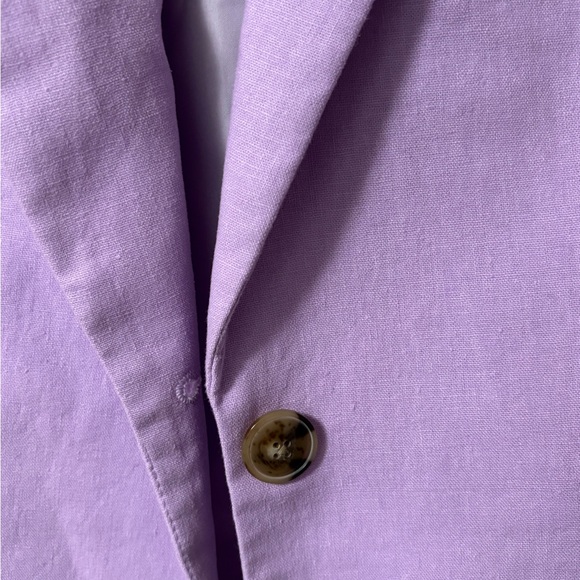 Lavender Linen-blend Blazer - Picture 4 of 12